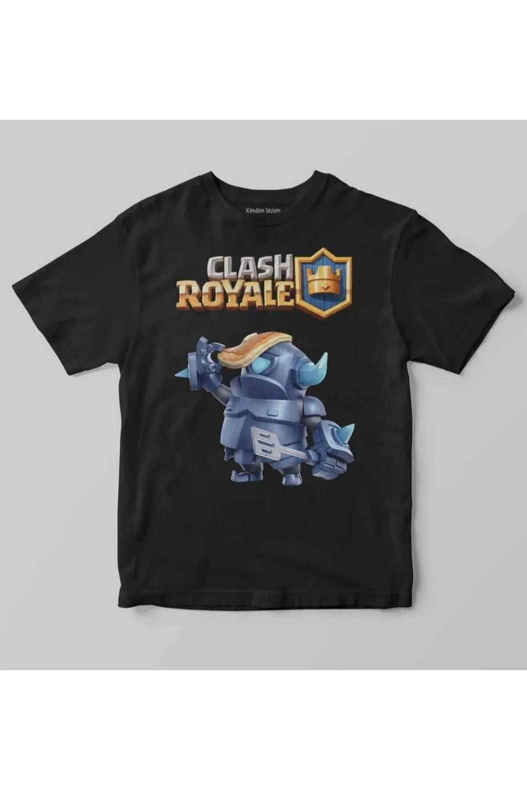 Ceyasmoda Unisex Siyah Clash Royale Mini P.E.K.K.A Savaşçı Baskılı T-shirt