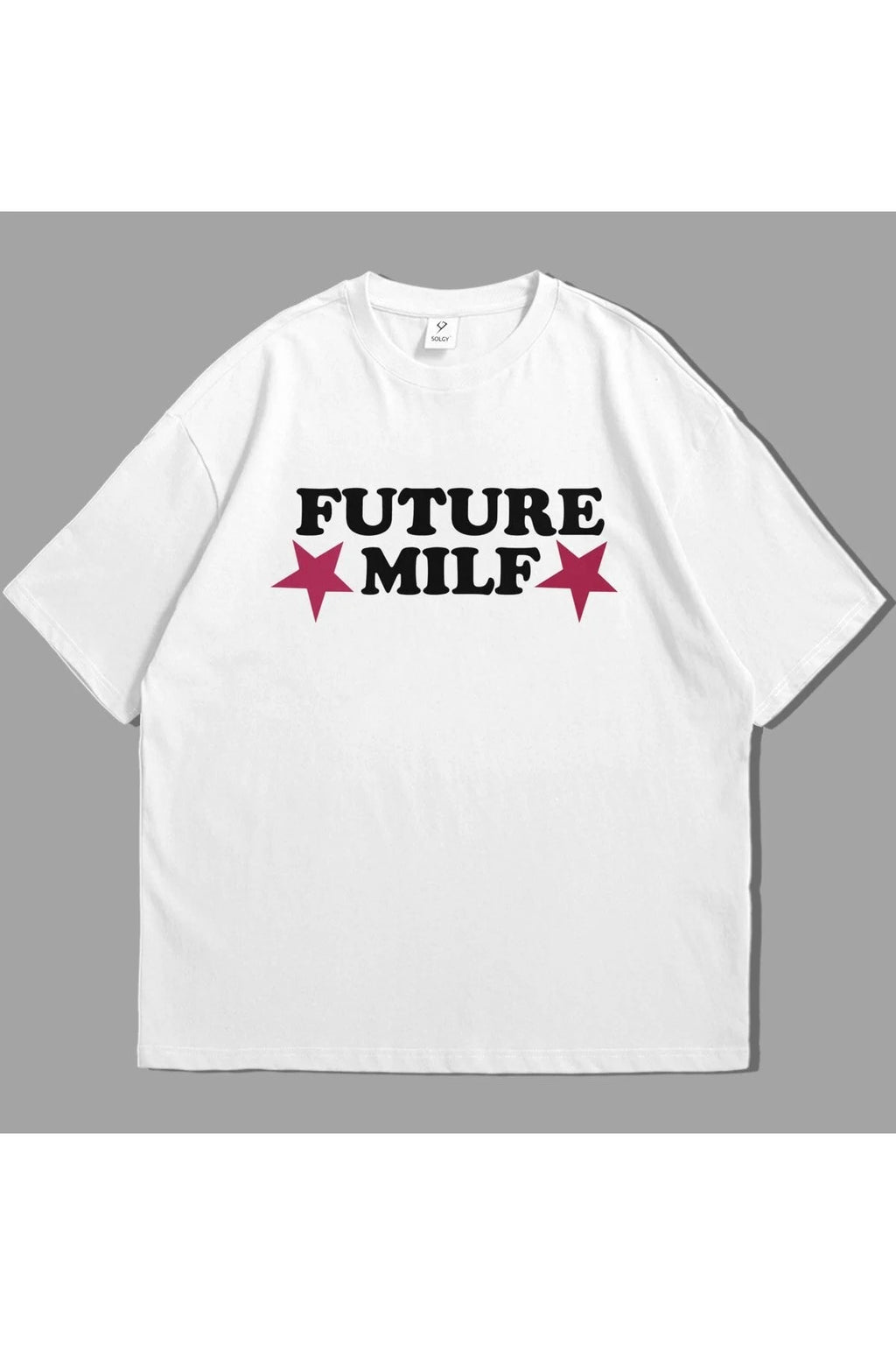 Future Milf Baskılı Beyaz Unisex Oversize Tshirt
