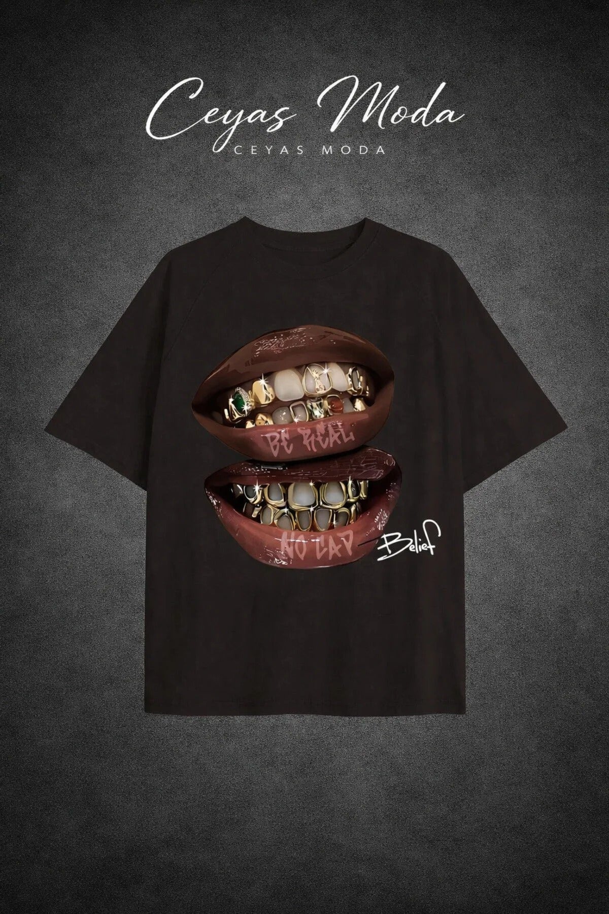 Grillz Tee -Oversize Kalıp Unisex Model T-shirt