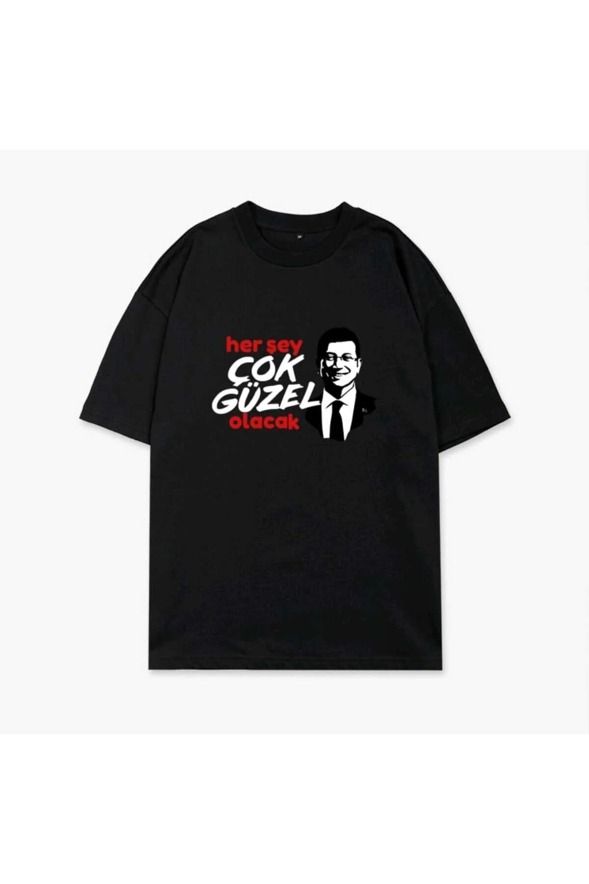 Herşey Çok Güzel Olacak Oversize Bisiklet Yaka Unisex Model Tişört