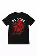 SP5DER Baskılı Oversize Kalıp T-Shirt - Kırmızı Baskılı