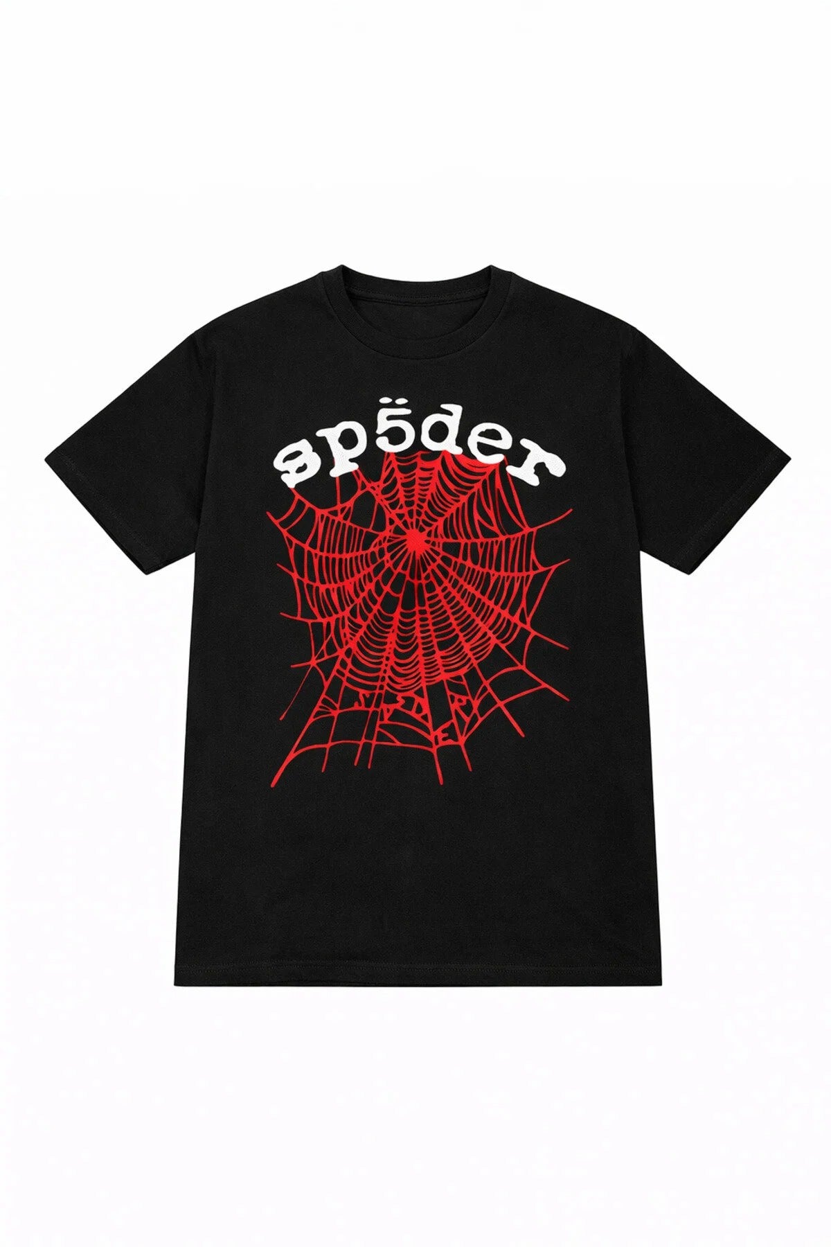 SP5DER Baskılı Oversize Kalıp T-Shirt - Kırmızı Baskılı