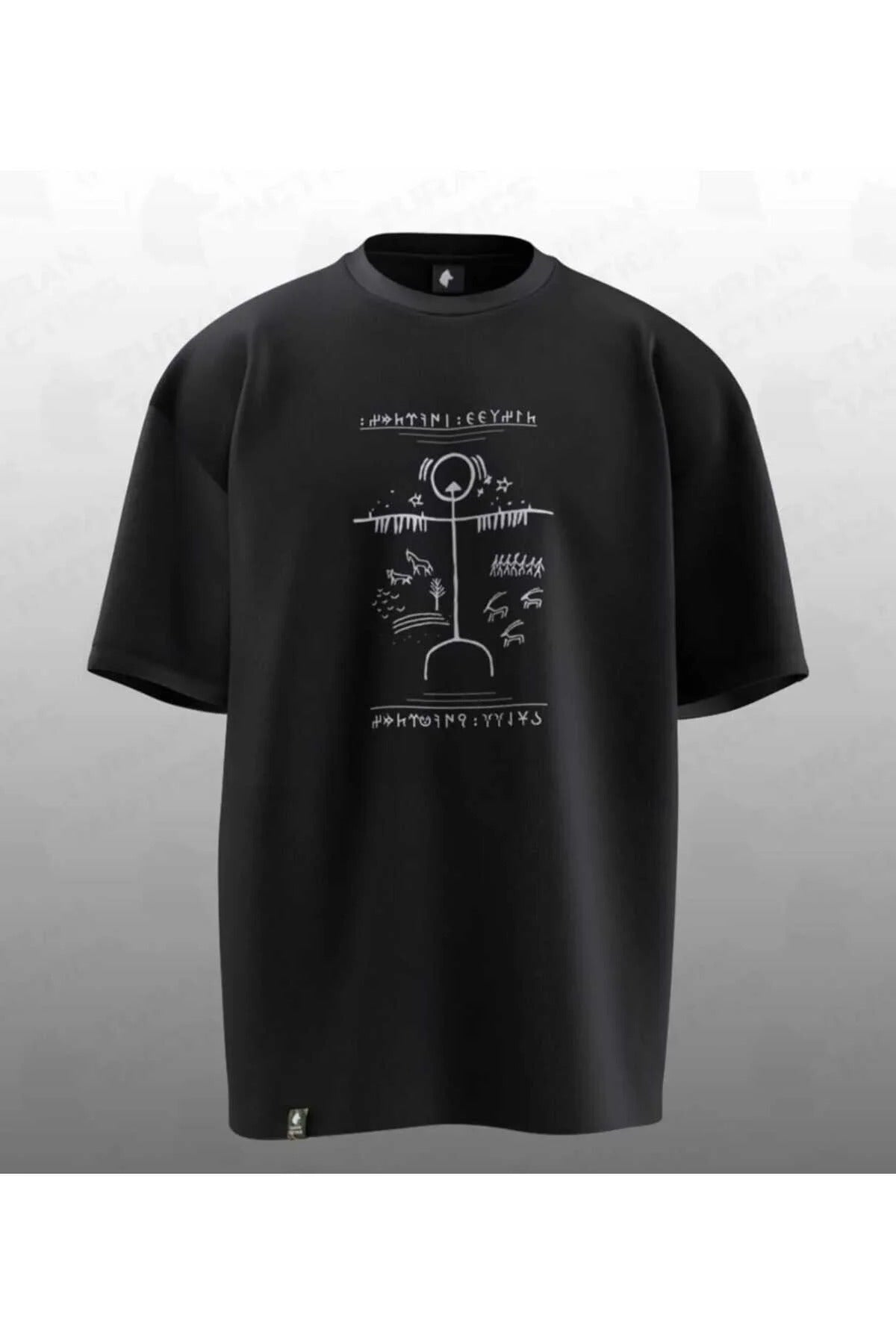 Kam Baskılı Oversize Kalıp T-Shirt
