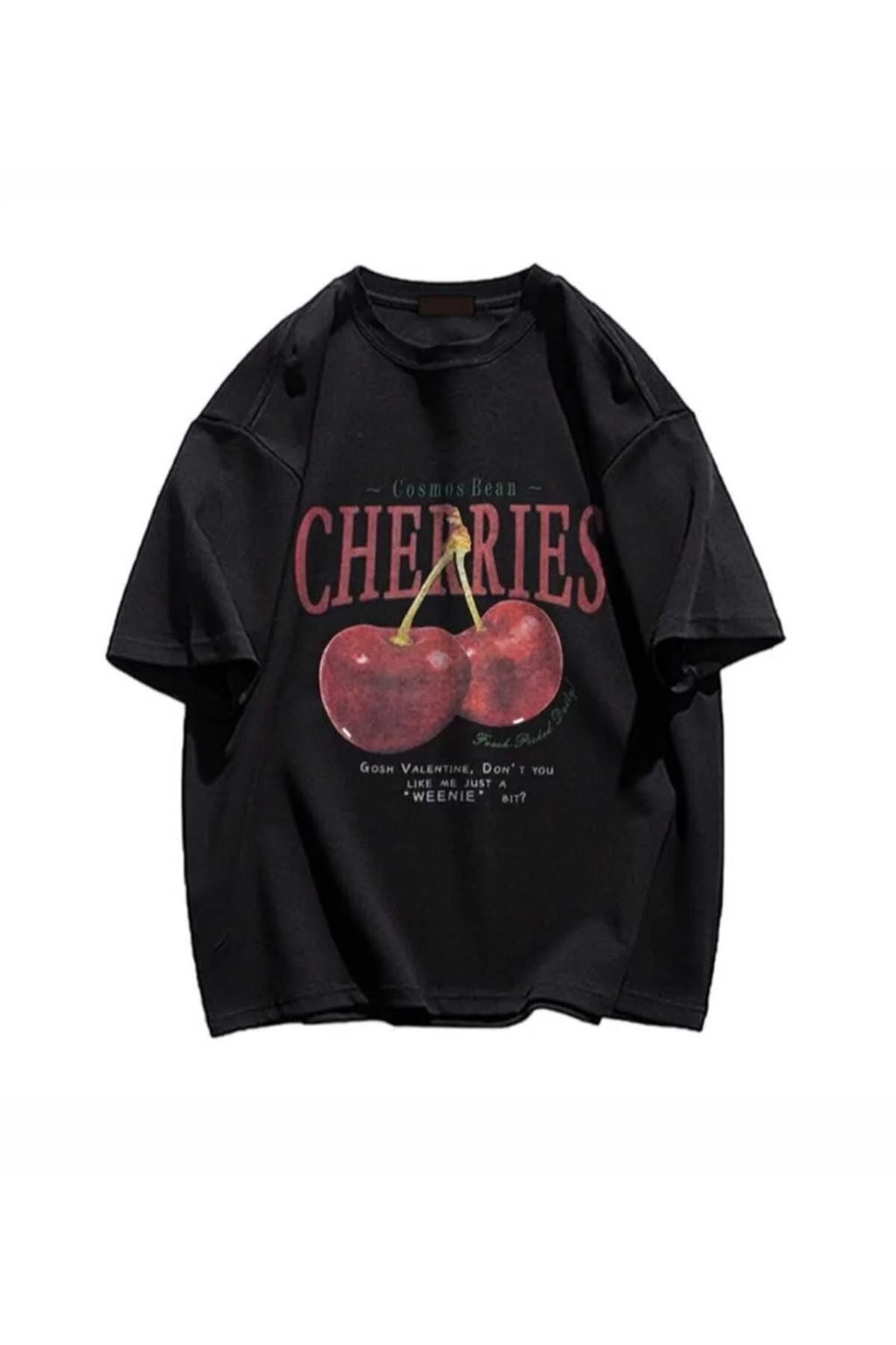 Red Cherries Baskılı Oversize Unisex  Tshirt