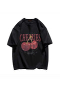 Red Cherries Baskılı Oversize Unisex  Tshirt