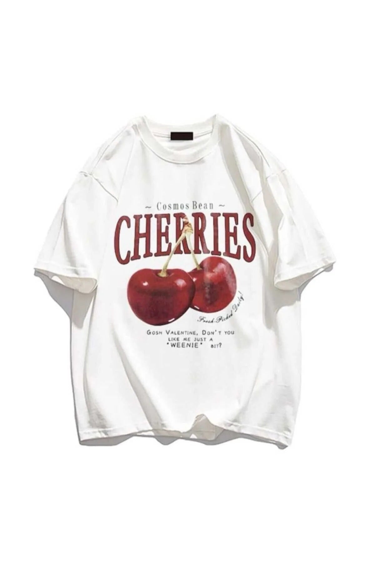 Red Cherries Baskılı Oversize Unisex  Tshirt