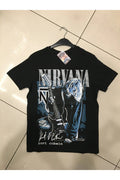 UNİSEX ROCK MÜZİK NIRVANA SIRT BASKILI TİŞÖRT