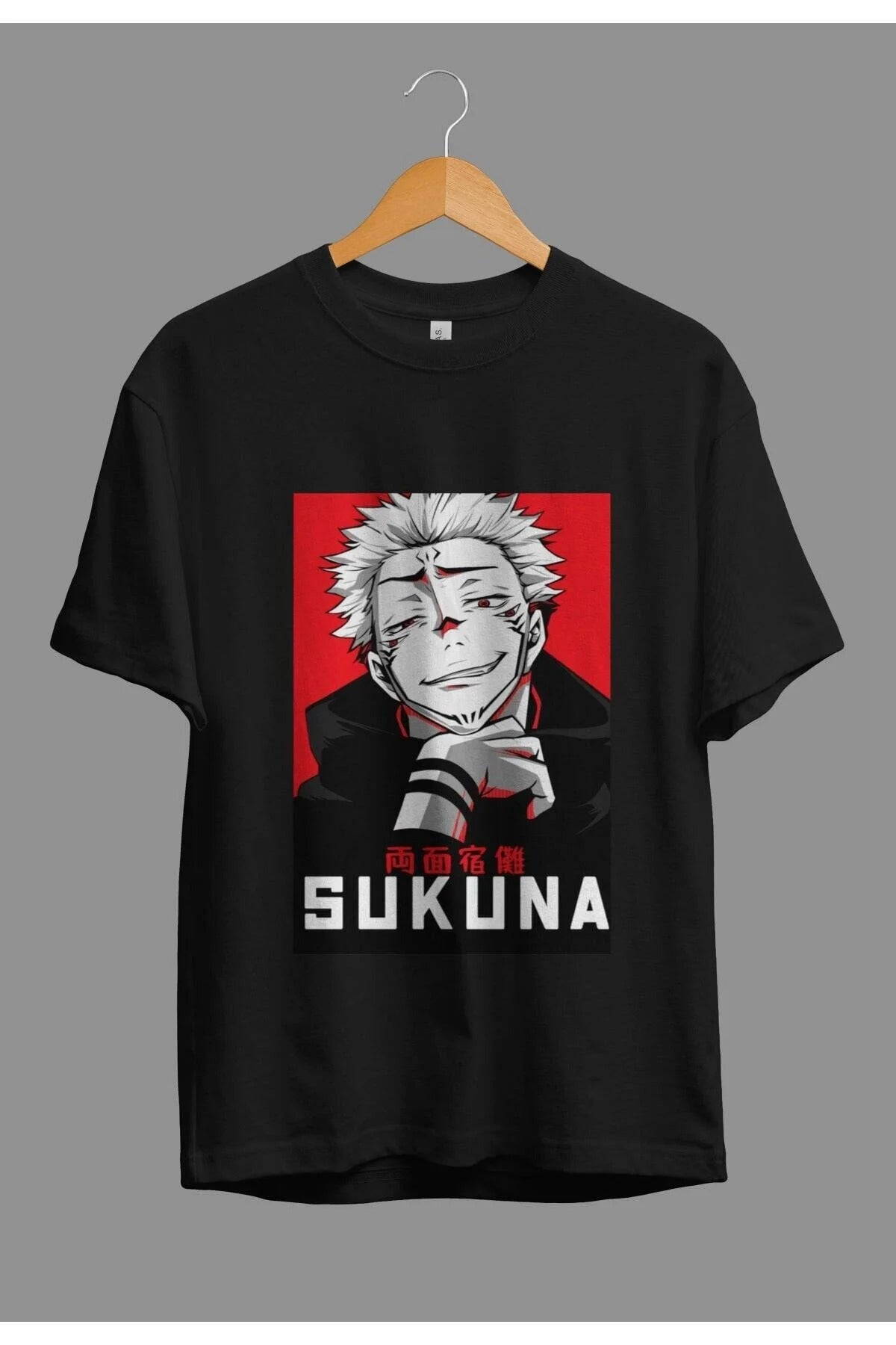 Oversize Jujutsu Kaisen Sukuna Ryomen Anime Karakter Baskılı Tasarım Tişört